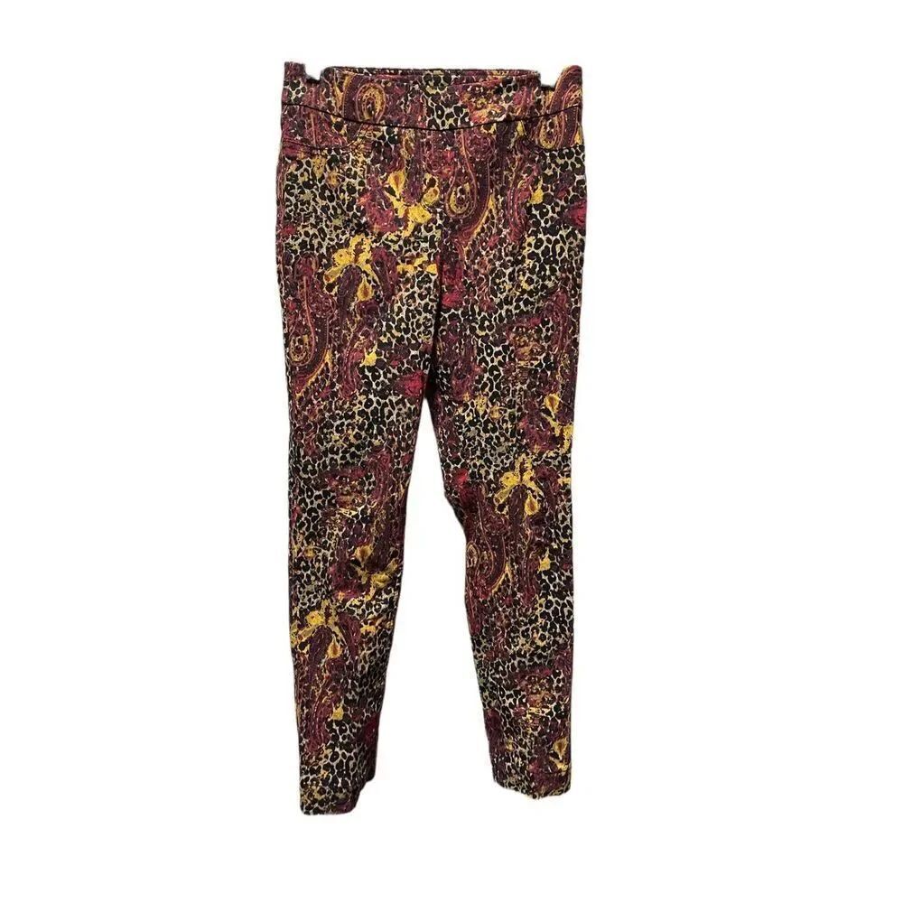 Soft Surroundings size PS ponte’ knit animal print ankle pants